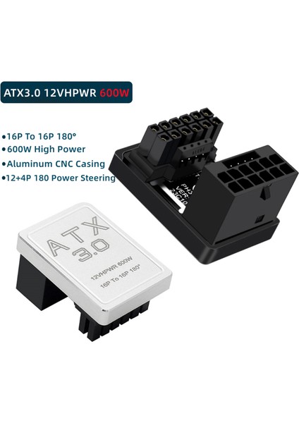 Grafik Kartı Gpu Güç Kaynağı Adaptörü 180 Derece U Dönüş Konektörü 12 + 4 P 16 P Ila 16 P Masaüstü Kasa Kartı Tel-A (Yurt Dışından)