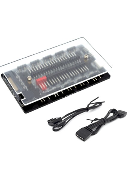 Rgb Fan Hub 10 Bağlantı Noktalı Pwm Adreslenebilir Rgb Fan Bölücü 5V/3PIN Güç Kaynağı + Anakart Kontrolü Için (Yurt Dışından)