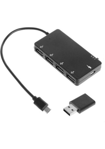 1 Takım Mikro-Usb Otg 4 Port Hub Akıllı Telefon Tablet Için Güç Şarj Adaptörü Kablosu Yüksek Hız (Yurt Dışından)