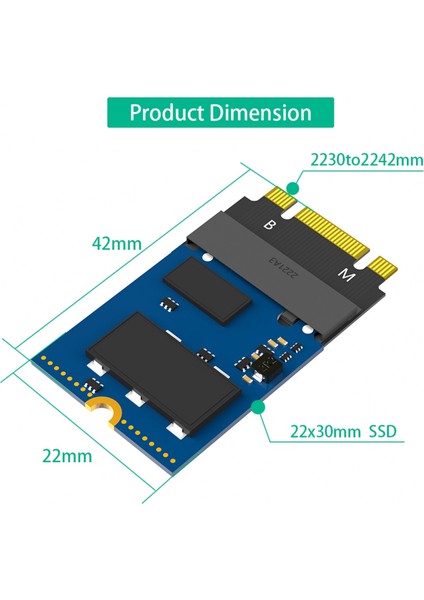 M.2 Nvme M-Key B+M 2230 Ila 2242 Uzatma Adaptörü Braketleri SSD Katı Sabit Disk Dönüştürücü Çerçeve Masaüstü Bilgisayar Için (Yurt Dışından)