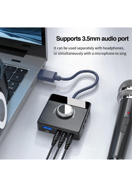 USB Harici Ses Kartı 3.5mm Jack Ses Seviyesi Ayarlanabilir Tablet Bilgisayar Mikrofon Telefon Harici Stereo Ses Adaptörü (Yurt Dışından) fiyatları