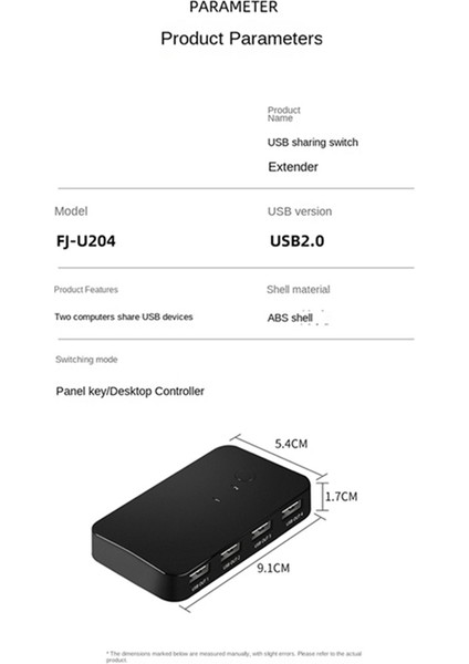 Kvm Switcher USB Switcher Paylaşılan Denetleyici Hub Adaptörü USB 2 Giriş 4 Çıkış Dizüstü Bilgisayar Yazıcı Klavye Fare Monitör (Yurt Dışından)