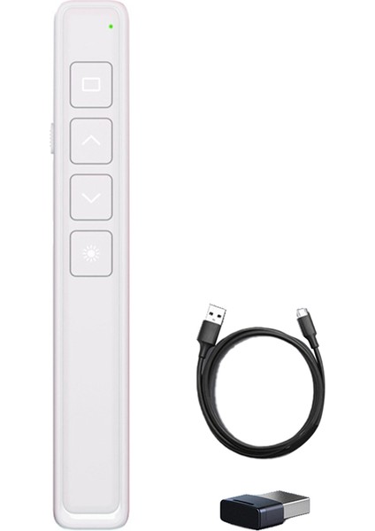 Kablosuz Sayfa Çevirme Kalemi USB Uzaktan Kumanda Çevirme Kalemi Ofis Öğretim Projektörü Ppt Sunucusu Beyaz (Yurt Dışından)