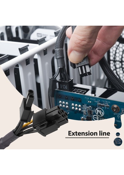 2 Adet Gpu Pcıe 8 Pin Dişi Çift 2x 8 Pin (6+2) Erkek Pcı Express Güç Adaptörü Örgülü Y-Splitter Uzatma Kablosu, 20 cm (Yurt Dışından)