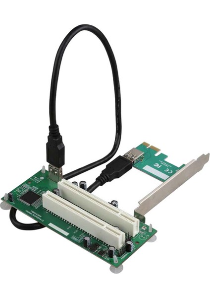 Masaüstü Pcı-Express Pcı-E - Pcı Adaptör Kartı Pcıe - Çift Pci Yuvası Genişletme Kartı USB 3.0 Ek Kart Dönüştürücü (Yurt Dışından)
