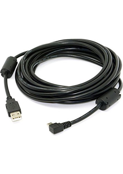 Mini USB B Tipi 5pin Erkek Sağ Açılı 90 Derece USB 2.0 Emı Ferrit Çekirdekli Erkek Veri Kablosu 5 Metre (Yurt Dışından)
