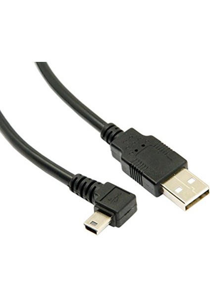 Mini USB B Tipi 5pin Erkek Sağ Açılı 90 Derece USB 2.0 Emı Ferrit Çekirdekli Erkek Veri Kablosu 5 Metre (Yurt Dışından)