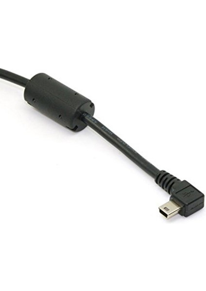Mini USB B Tipi 5pin Erkek Sağ Açılı 90 Derece USB 2.0 Emı Ferrit Çekirdekli Erkek Veri Kablosu 5 Metre (Yurt Dışından)
