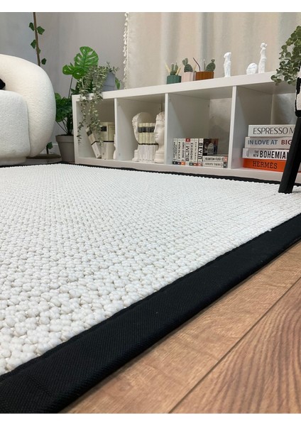 Kumaş Bordür Bej Bukle Siyah Bordür Halı Salon Koridor Mutfak Çocuk Odası Halısı Kilim S263 fiyatları