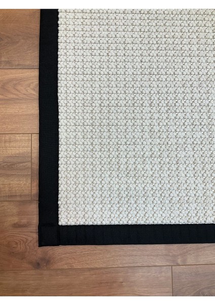 Kumaş Bordür Bej Bukle Siyah Bordür Halı Salon Koridor Mutfak Çocuk Odası Halısı Kilim S263 fırsatları