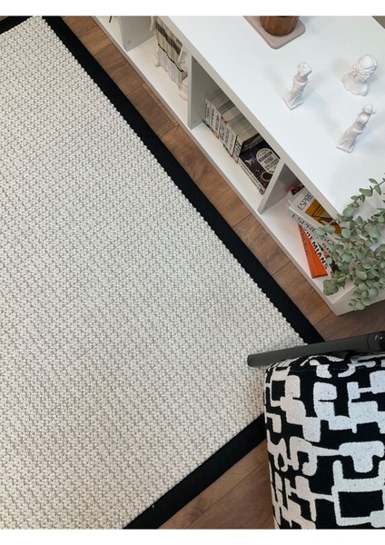 Kumaş Bordür Bej Bukle Siyah Bordür Halı Salon Koridor Mutfak Çocuk Odası Halısı Kilim S263 indirimleri