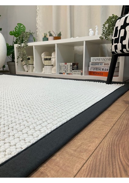 Kumaş Bordür Bej Bukle Siyah Bordür Halı Salon Koridor Mutfak Çocuk Odası Halısı Kilim S263 fiyatları