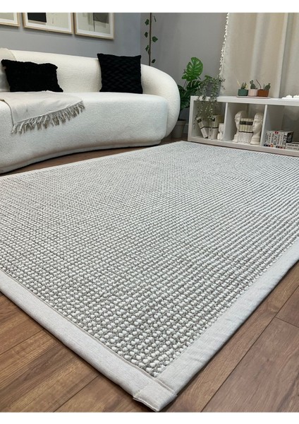 Kumaş Bordür Bej Bukle Siyah Bordür Halı Salon Koridor Mutfak Çocuk Odası Halısı Kilim S263