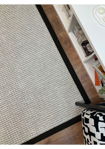 Kumaş Bordür Bej Bukle Siyah Bordür Halı Salon Koridor Mutfak Çocuk Odası Halısı Kilim S263 indirimleri