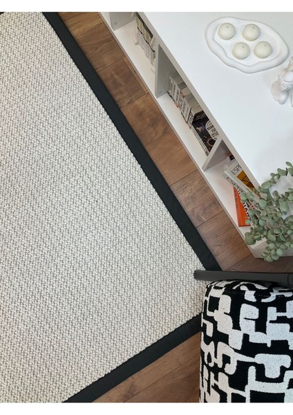 Kumaş Bordür Bej Bukle Siyah Bordür Halı Salon Koridor Mutfak Çocuk Odası Halısı Kilim S263 indirimleri
