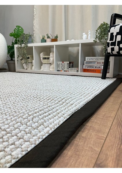 Kumaş Bordür Bej Bukle Siyah Bordür Halı Salon Koridor Mutfak Çocuk Odası Halısı Kilim S263 fiyatları