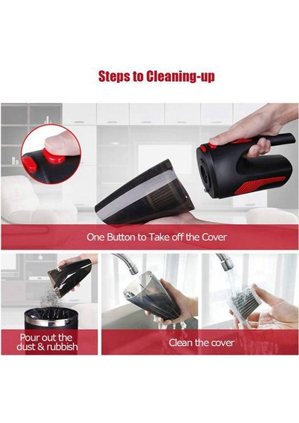 El Süpürgesi, Yüksek Güçlü El Süpürgesi, Li-Ion Pil ile Çalışan Mini Elektrikli Süpürge Şarj Edilebilir Hızlı Şarj, Ev ve Araba Temizliği Için Araba Süpürgesi (Yurt Dışından)