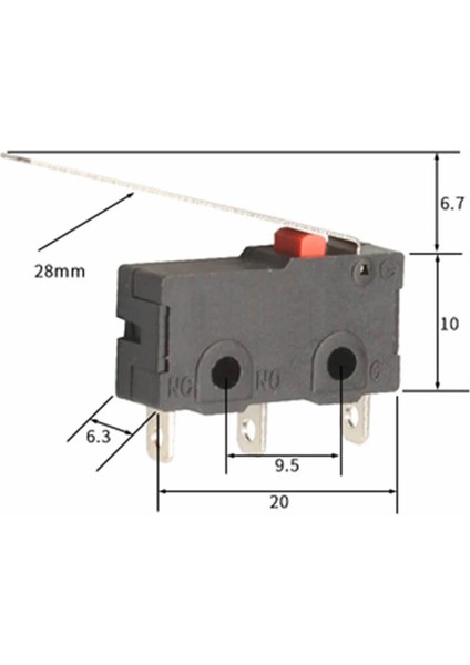 KW11-3Z-C Micro Switch Anahtar 28mm Kol 5A 250V Kollu No Nc Com Spdt Sınırlayıcı Momentary Buton Anahtar Araba Güç Fan Işık Makine Kontrol