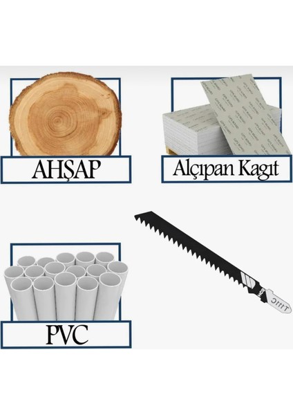 Plastik Ahşap Mdf Kesim Dekupaj Testere Bıçağı Yedek 10 cm Metal Bıçak T111C (5 Adet) indirimleri