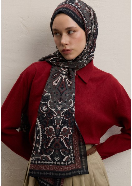 Elegant Desen Şal Siyah
