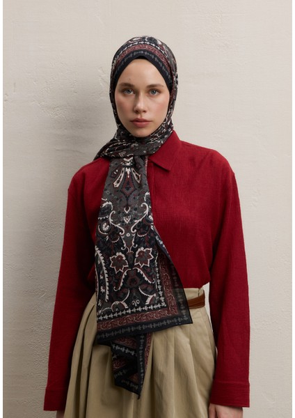 Elegant Desen Şal Siyah modelleri