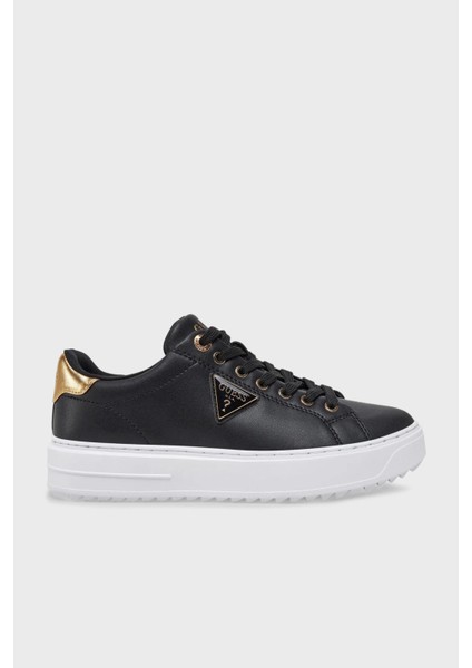 Denesa Deri Karışımlı Logolu Kalın Taban Sneaker Ayakkabı FLJD12LEA12 Bayan Ayakkabı FLJD12 LEA12 Blkgo