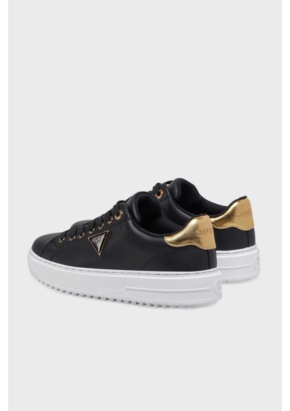 Denesa Deri Karışımlı Logolu Kalın Taban Sneaker Ayakkabı FLJD12LEA12 Bayan Ayakkabı FLJD12 LEA12 Blkgo