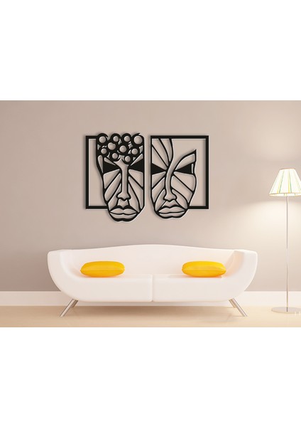Erkek ve Kadın Men Women 3D Duvar Dekoru - Şık ve Minimalist Tasarım (20 cm ) 2'li