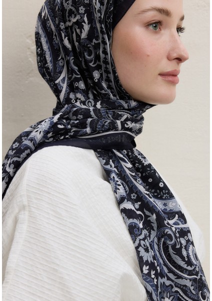 Elegant Desen Şal Lacivert fırsatları