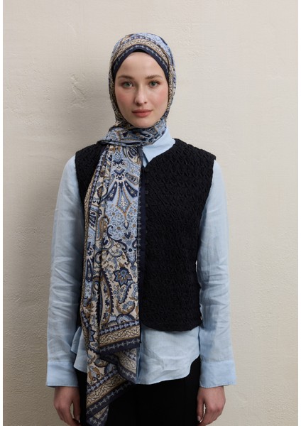Elegant Desen Şal Mavi modelleri