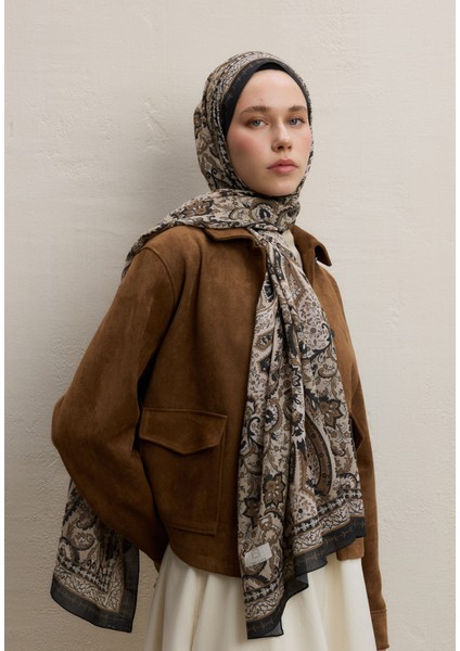 Elegant Desen Şal Bej