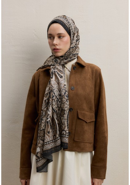 Elegant Desen Şal Bej modelleri