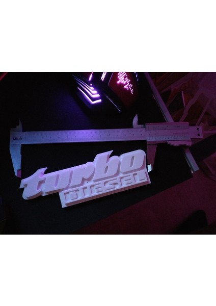 Turbo Dizel Diesel Vw Amblemleri (12CM) - 3D Baskı Retro Otomobil Logoları