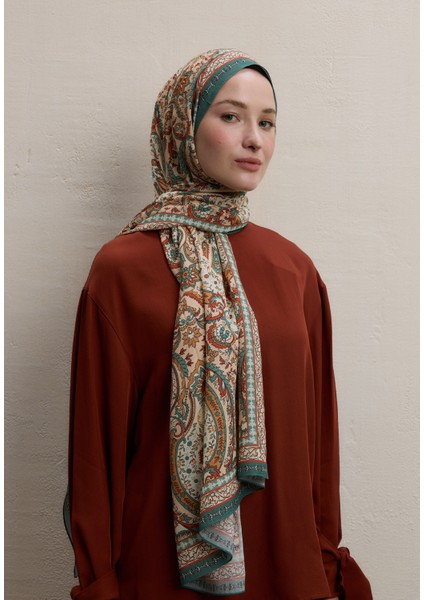Elegant Desen Şal Somon