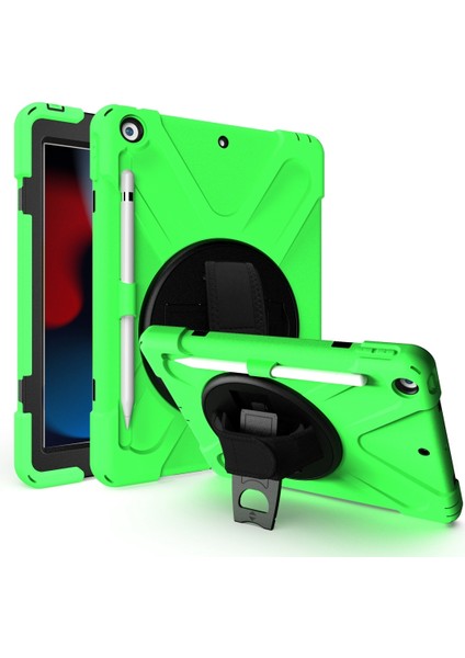 iPad 10.2 2021/2020/2019 Için Silikon + Tutuculu Pc Kılıfı (Yurt Dışından)