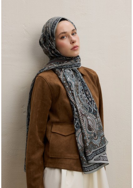 Zaıra Desen Şal Soft Yeşil