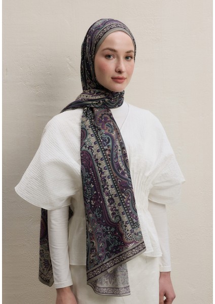 Zaıra Desen Şal Lavanta