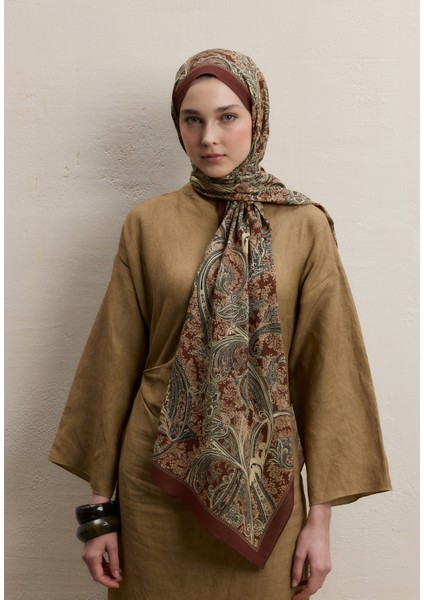 Dark Bohemıan Desen Şal Kiremit