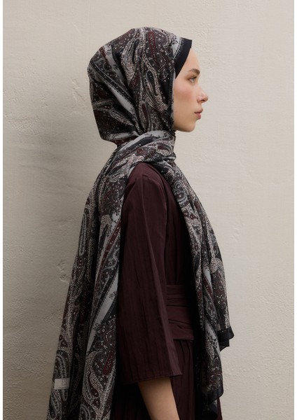 Paısley Elegance Desen Şal Siyah fiyatları