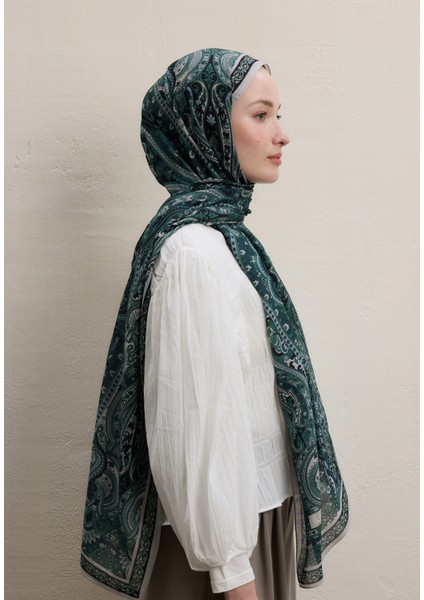 Zaıra Desen Şal Koyu Yeşil fırsatları