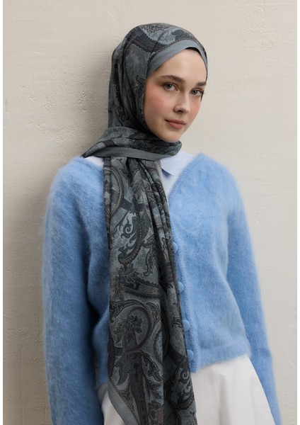Dark Bohemıan Desen Şal Soft Mavi