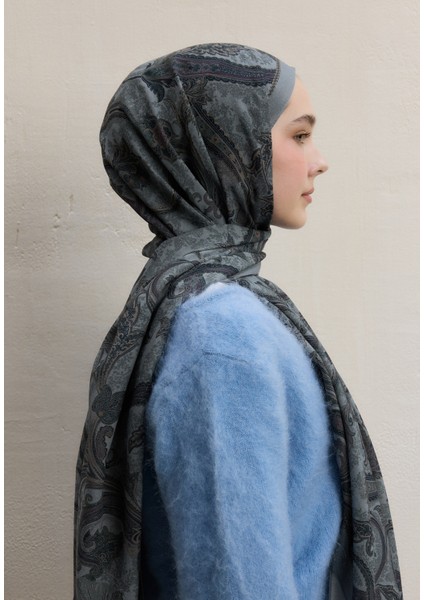 Dark Bohemıan Desen Şal Soft Mavi modelleri