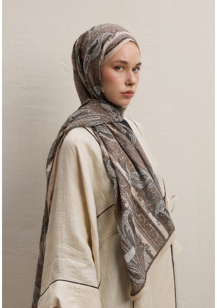 Paısley Elegance Desen Şal Nude