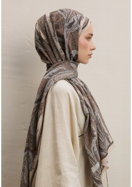 Paısley Elegance Desen Şal Nude modelleri