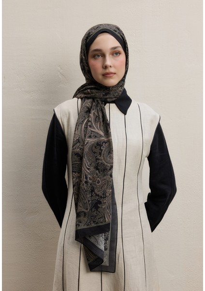 Dark Bohemıan Desen Şal Siyah