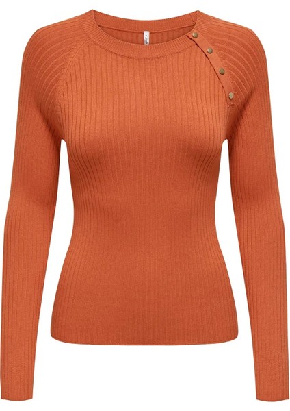 15324606 Onlmeddı Ls Button Detaıl O-Neck