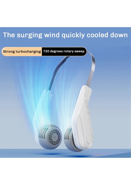 Taşınabilir Boyun Fanı, 800MAH Şarj Edilebilir Giyilebilir Kişisel Fan, 5 Hız Ayarlanabilir, Dış Mekan Beyazı Için (Yurt Dışından)