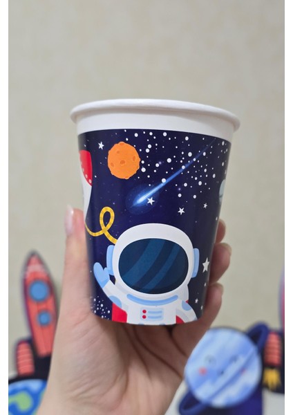 Uzay Tema Karton Bardak 8li