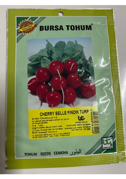 Cherry Belle Fındık Turp Tohumu 10 gr