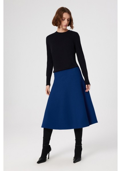 Siyah Bisiklet Yaka Basic Kadın Kazak